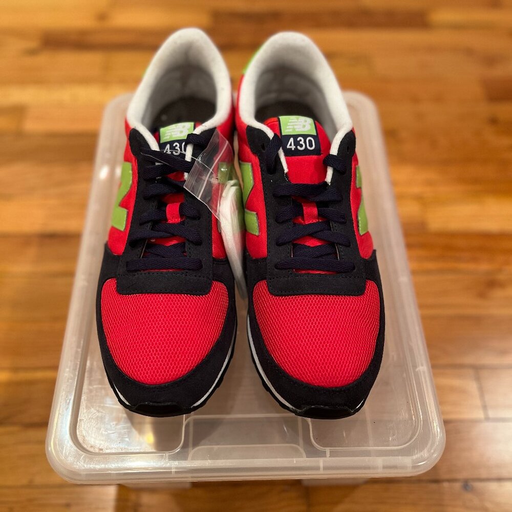 New Balance 430, Red with Black and Green, Size 13 US